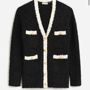 NWT Longer sweater lady jacket in textured contrast yarn